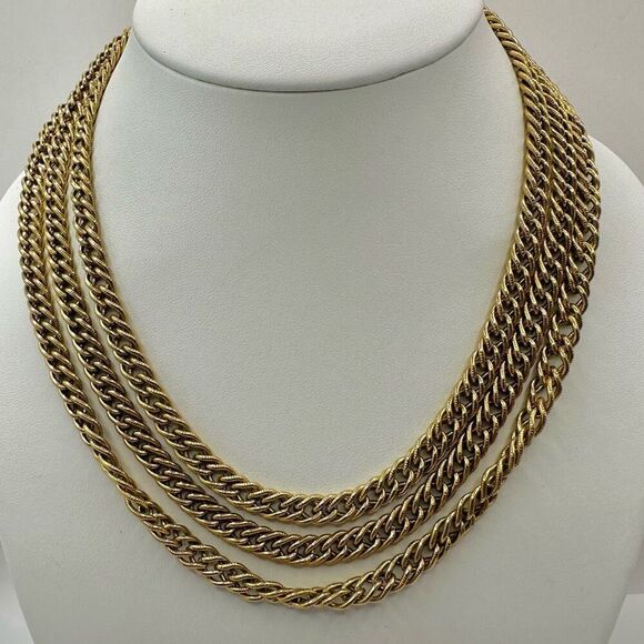 Monet vintage very long gold tone chain necklace - Picture 1 of 10